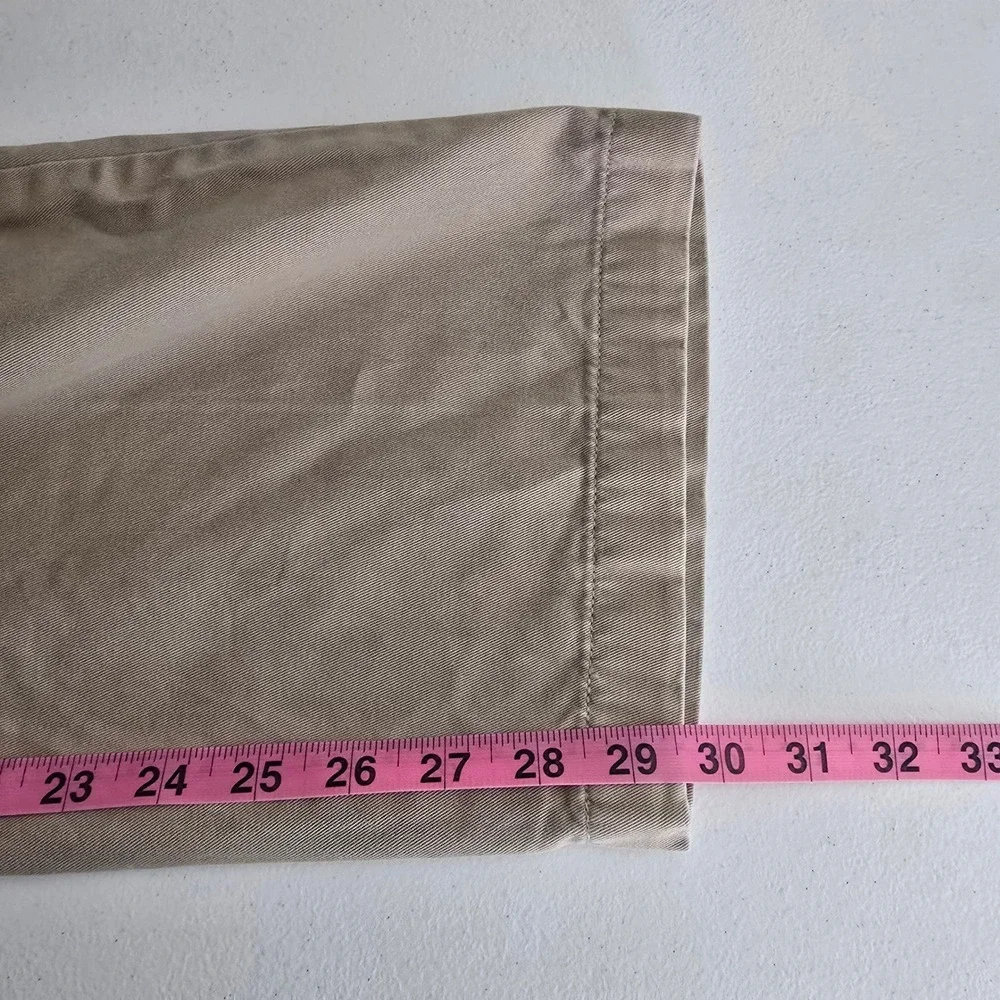 Polo Ralph Lauren Andrew Pant Mens 36x30 Tan Khaki Pleated Cotton Chino Trousers